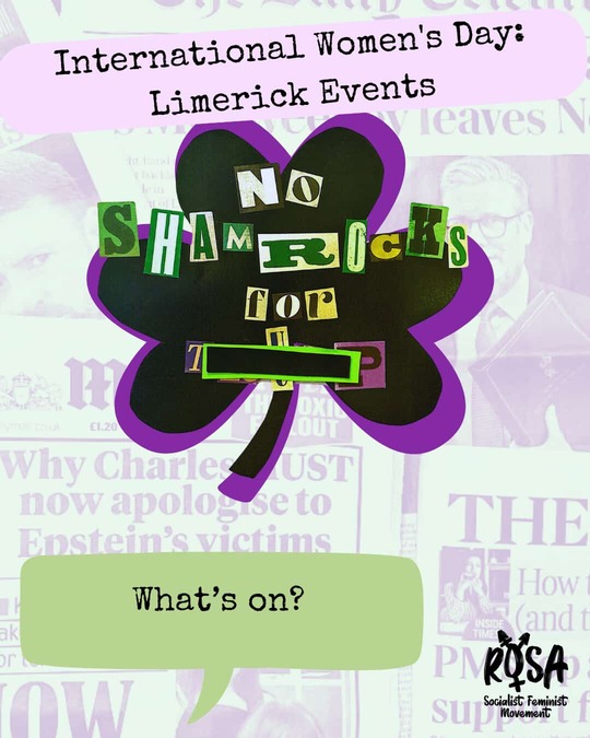 International Womens Day in Limerick 2026 : No Shamrocks for Trump